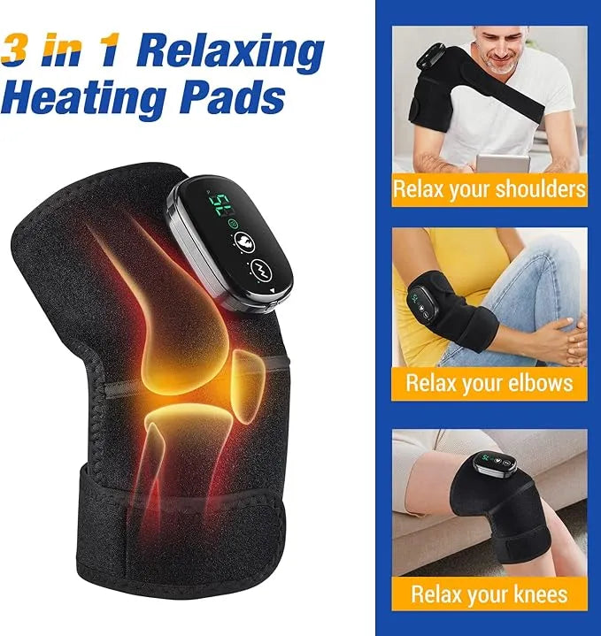 Knee Massager with Heat and Vibration, Knee Heating Pad for Arthritis with Massage