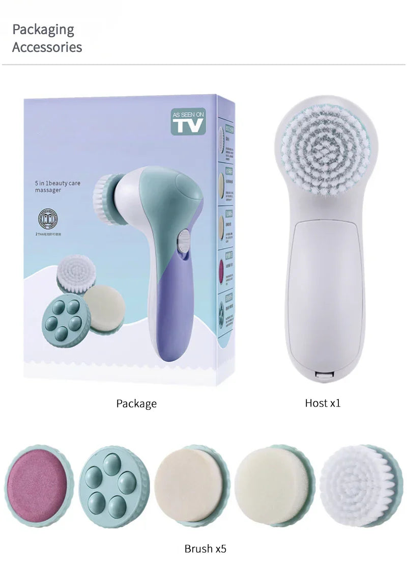 5 IN 1 Facial Cleaner Electric Brush - Web Shop