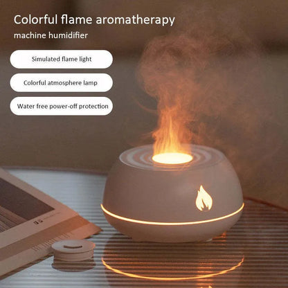 Flame Humidifier Aromatherapy Diffuser 7 Colors Light Home Air Humidifier