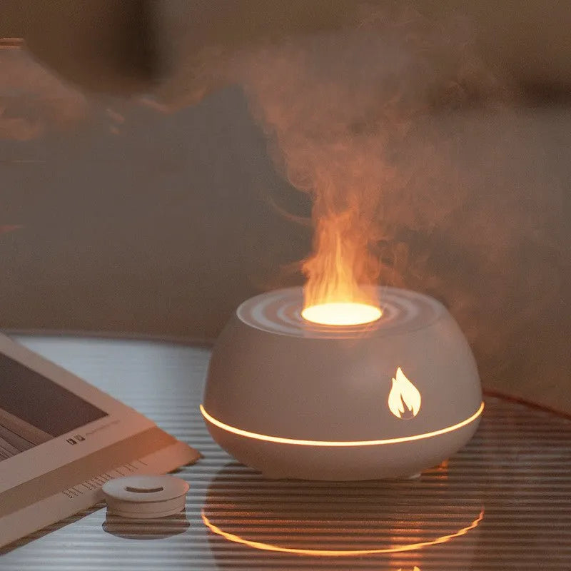 Flame Humidifier Aromatherapy Diffuser 7 Colors Light Home Air Humidifier