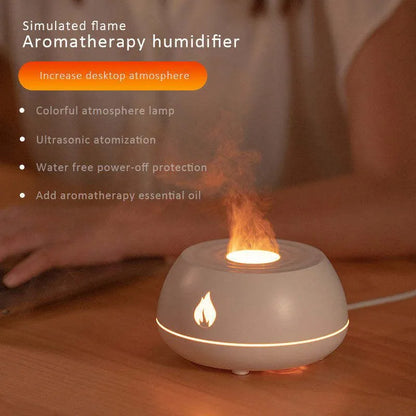 Flame Humidifier Aromatherapy Diffuser 7 Colors Light Home Air Humidifier