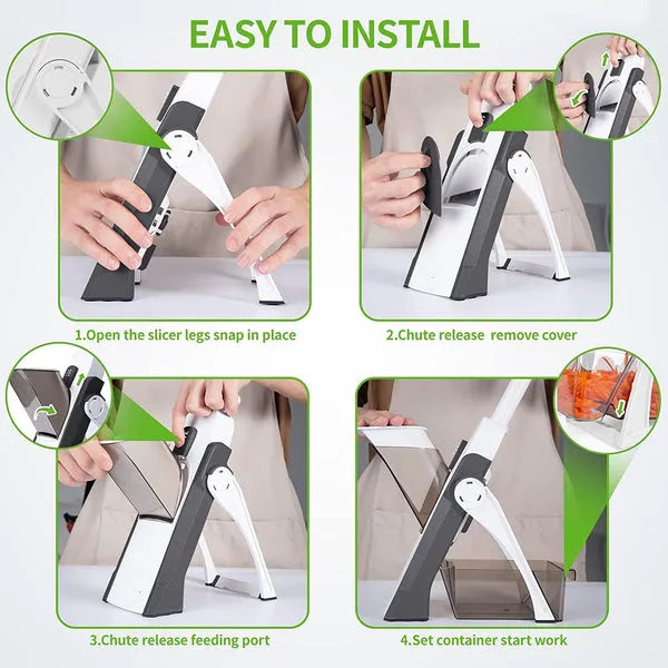 5 in 1 Manual Vegetable Cutter Safe and Fast Cutting Experience