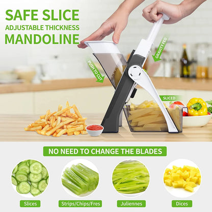 5 in 1 Manual Vegetable Cutter Safe and Fast Cutting Experience